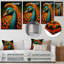 Magnifique paon bleu, art mural salon paon-665411297-665411326