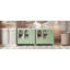 Armoire de salle de bain 72 po avec portes à texture gaufrée, grand meuble-lavabo avec huit tiroirs, quatre portes à fermeture en douceur et comptoir double, rangement de salle de bain avec portes en verre