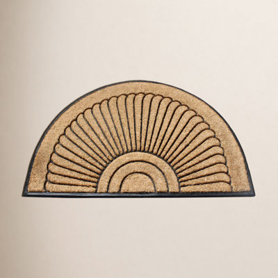  Natural Coir and Rubber Non-Slip Outdoor Sunburst Door Mat