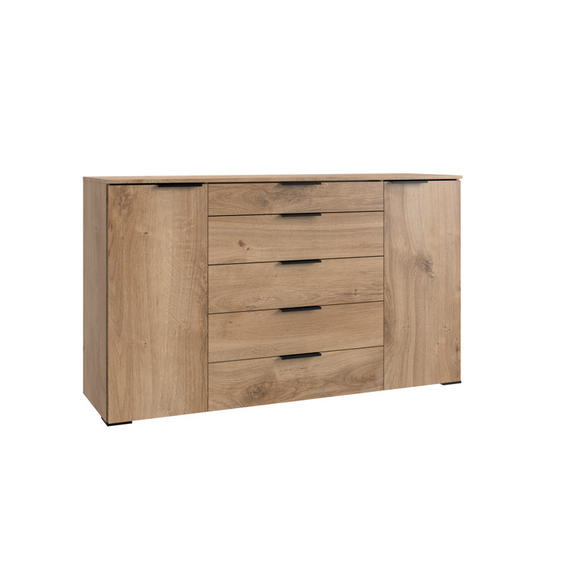 Gracely 162 cm W Chest of 5 Drawers, Brown