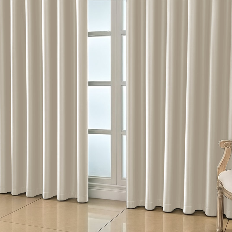 Aspire Homeware 100% Polyester Room Darkening Blackout Eyelet Curtains (Set Of 2), 168cm Width x 183cm Drop, Cream