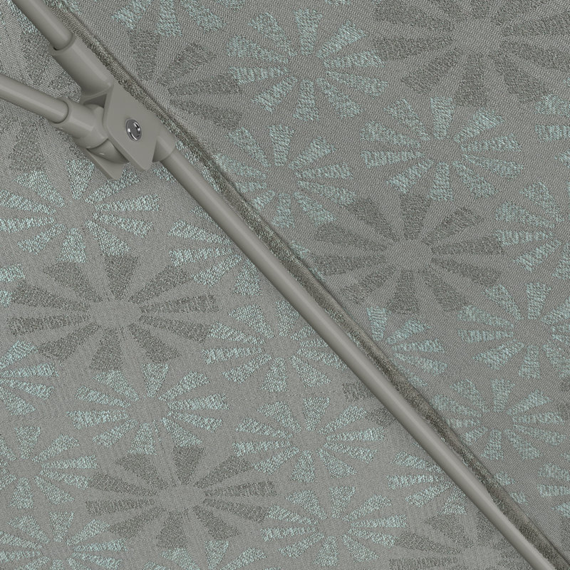 Parasol de marché 108 "x 108 Santana, Welfleet Basil Outdura®, Argent anodisé