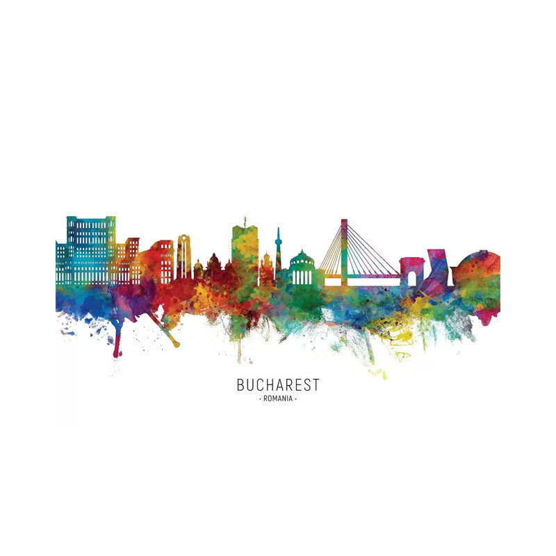 "Bucarest,", par Michael Tompsett, impression sur toile tendue, H 40 po x l 60 po x 1,5 po