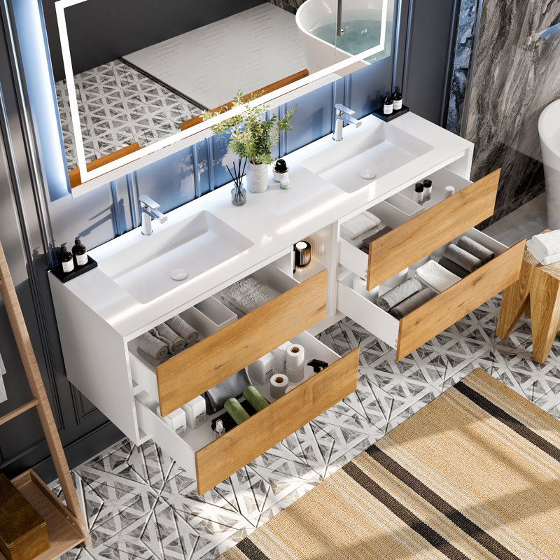 Meuble-lavabo en porcelaine encastré l 30 po x P 22 po Eviva Acclaim