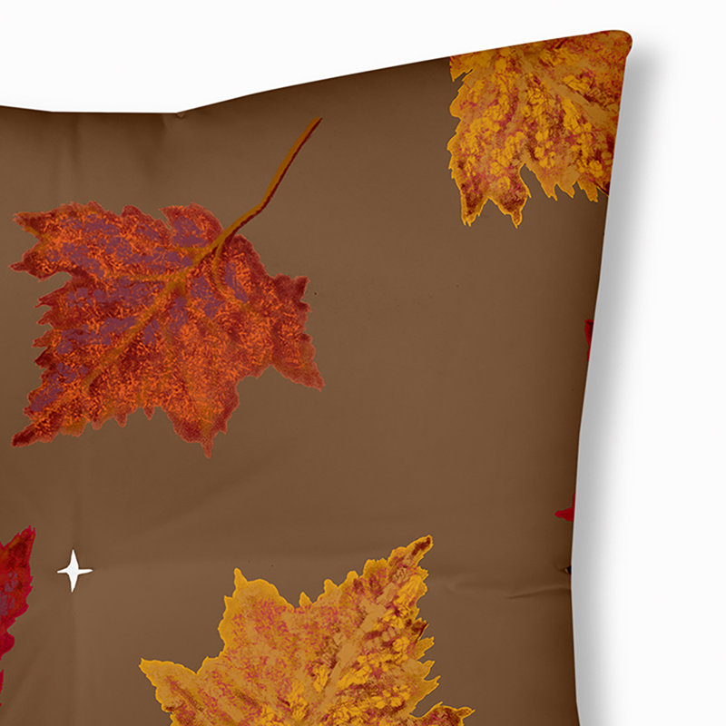 Coussin de sol 280_Dancing Leaves, 30 po x 30 po, Brun