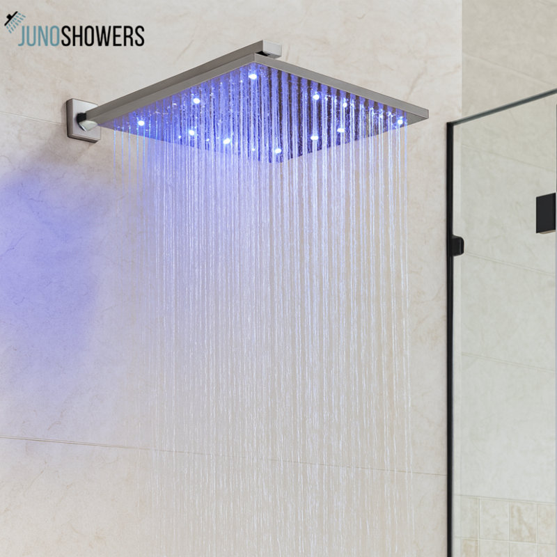 12" Oil Rubbed Bronze Square Color Changing LED Rain Shower Head