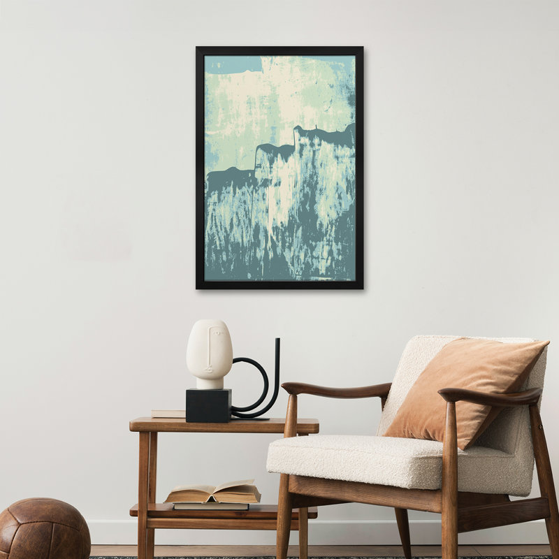 Plage abstraite mousseuse - reproduction d'art mural - affiche de galerie, H 24 po x l 16 po