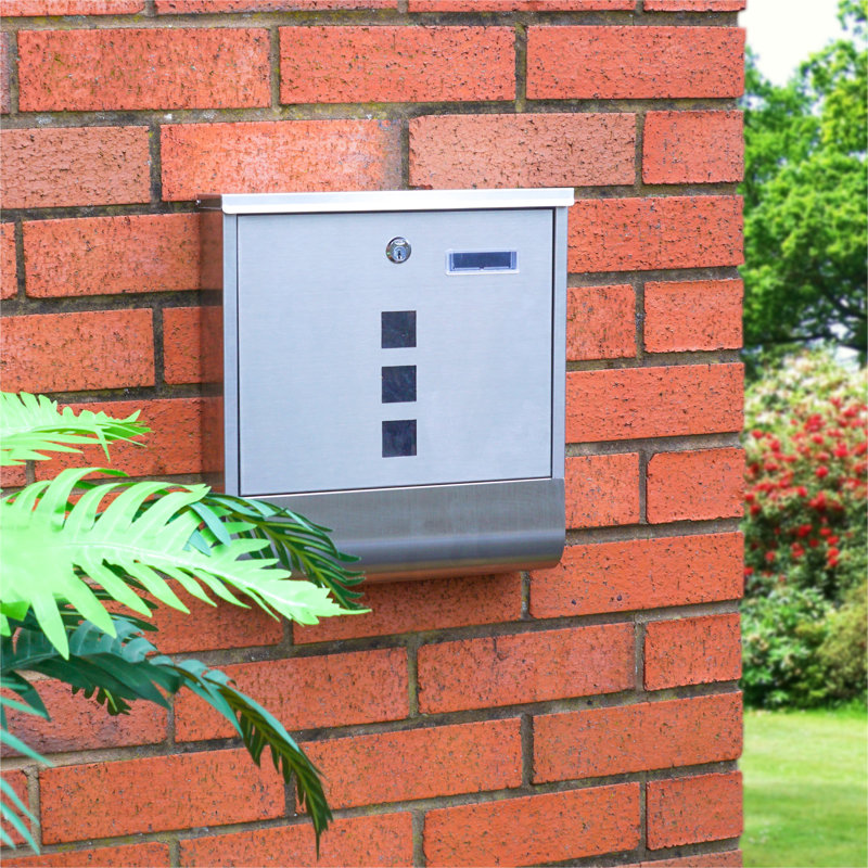Eliphalet Metal Wall Mounted Post Box, Chrome
