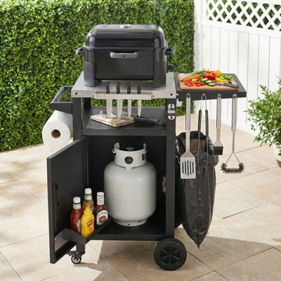 33.9" Outdoor Grill Cart with Drop Leaf