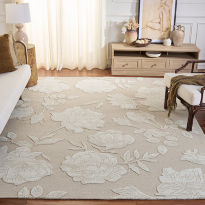 Laine touffetée à la main Glamour Viscose Tapis d'intérieur floral en coton