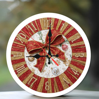 Christmas-Clock-With-Bow-Ornaments