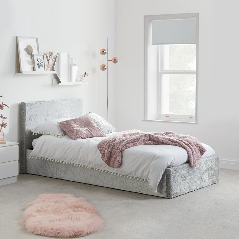 Beckey Upholstered Ottoman Bed, Steel, Single (3')