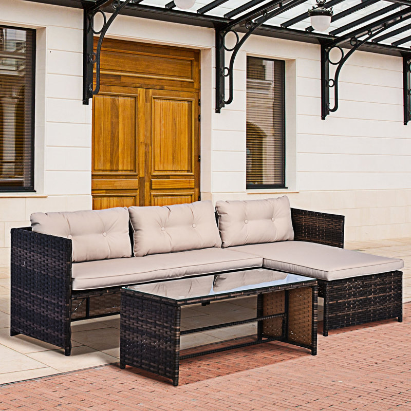 3 Piece Outdoor Sofa Set
