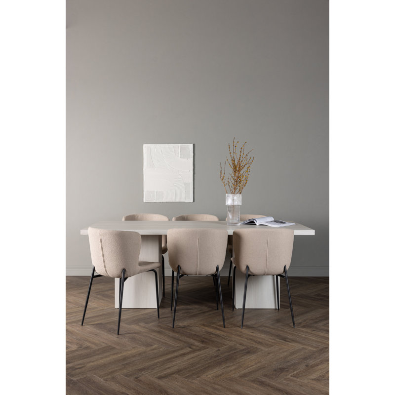 Astra 6 - Person Dining Set, Beige, Beige