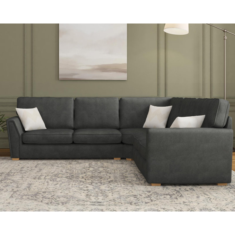 Wendleberry Corner with two seats both sides, Fixed Back, Marmalade Polyester