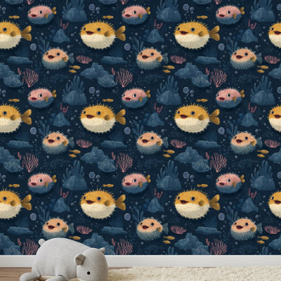 Double rouleau de papier peint sous-marin amovible