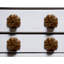 Ensemble de six boutons de tiroir en forme de fleur en bois brun