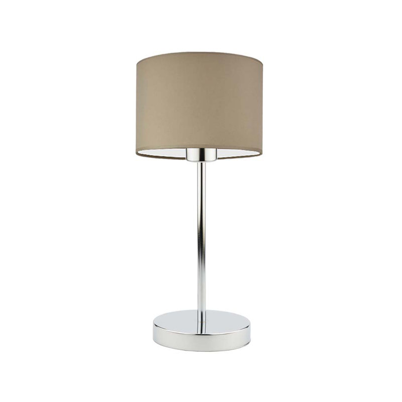 Arseny Metal Table Lamp, Chrome, Beige