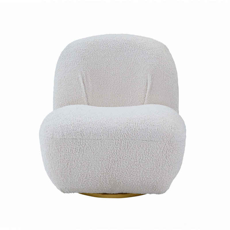 Fauteuil d'appoint Yedaid avec pivot, Blanc