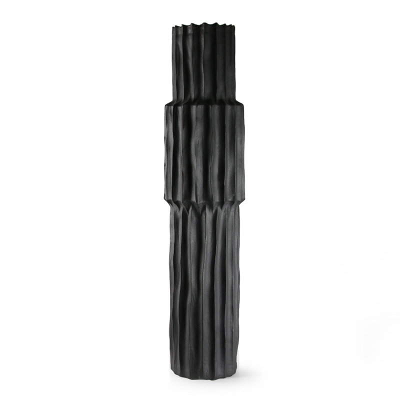 Metropolitan Vase, Black, 36.25" H x 8" W x 8" D 