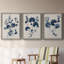 Bleu marine et feuilles de lin II - ensemble de 3 peintures sur toile encadrées-1524676177-1524676194