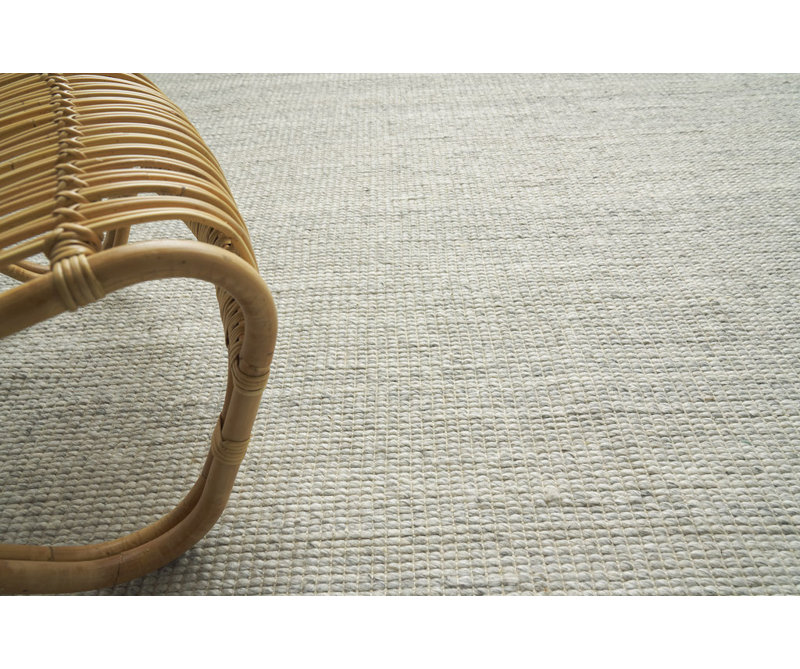 Hesse Hand-Loomed Polyester/Cotton Light Silver Area Rug, Rectangle 6' x 9'