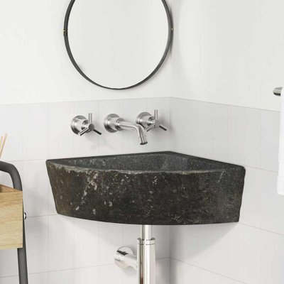 vidaXL Basin Grey (38-45) x (38-45) x 4.72 in River Stone