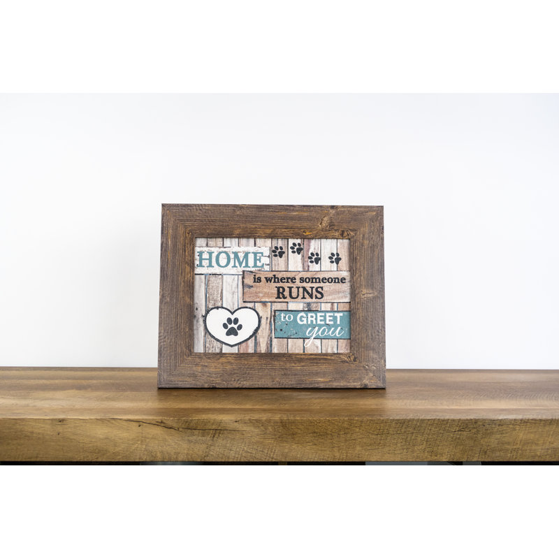 "Home is where you runs", art textuel encadré sur papier