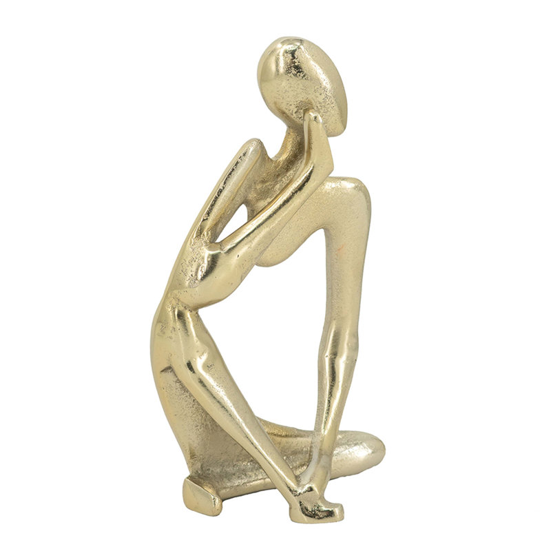 Figurine humaine abstraite en aluminium, or