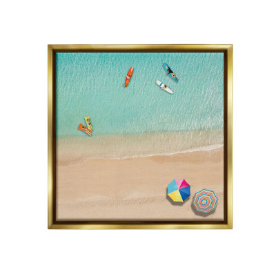«Beachgoers Aériel View Floater Frame» par Katrina Craven sur toile