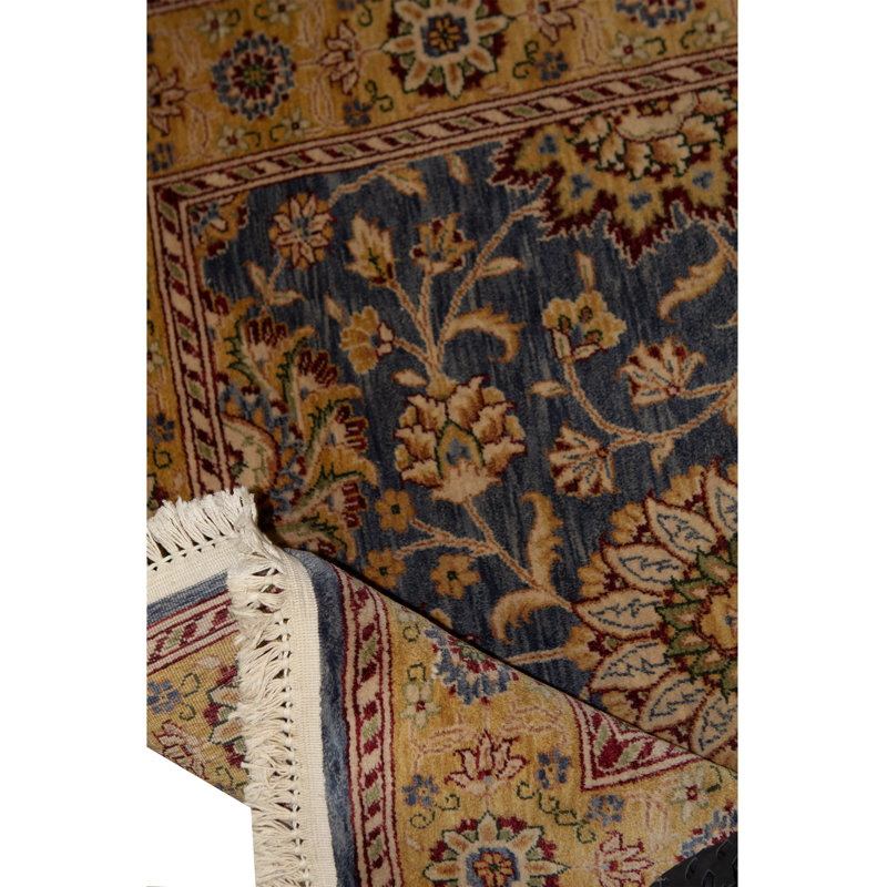 Wool Oriental Area Rug in Blue/Gold/Red