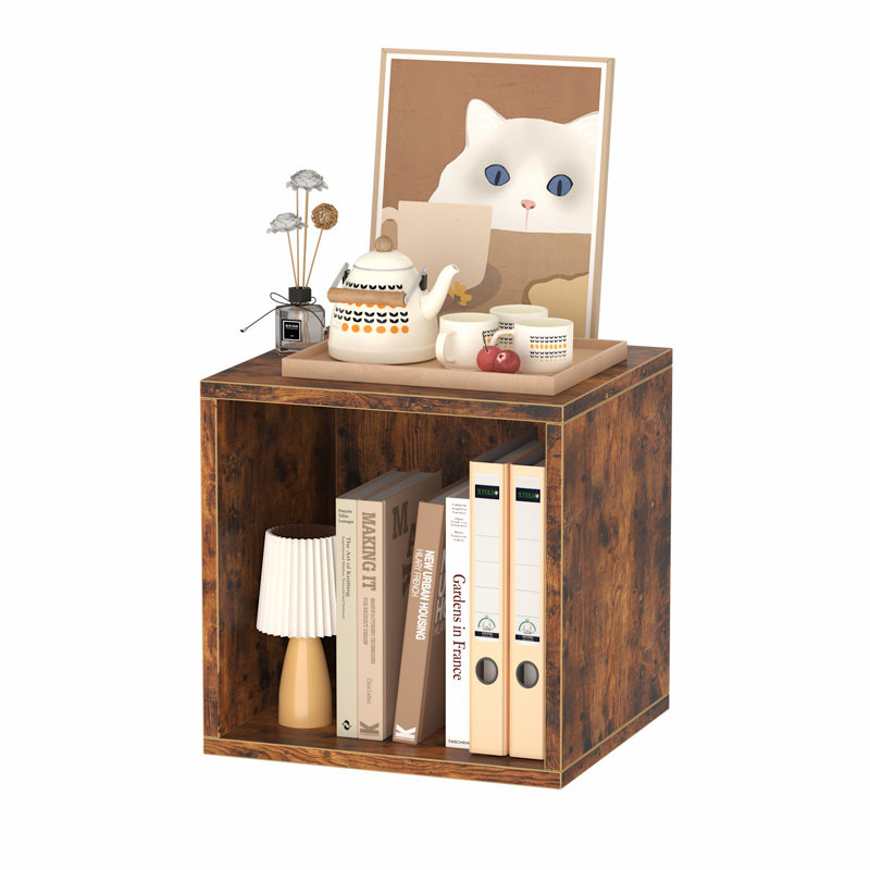 Cube Storage Organizer,Stackable Cubes Shelf,CD Cube Bookshelf, Brown