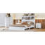 Queen Size Vintage Platform Bed,With Storage Headboard And Charging Station