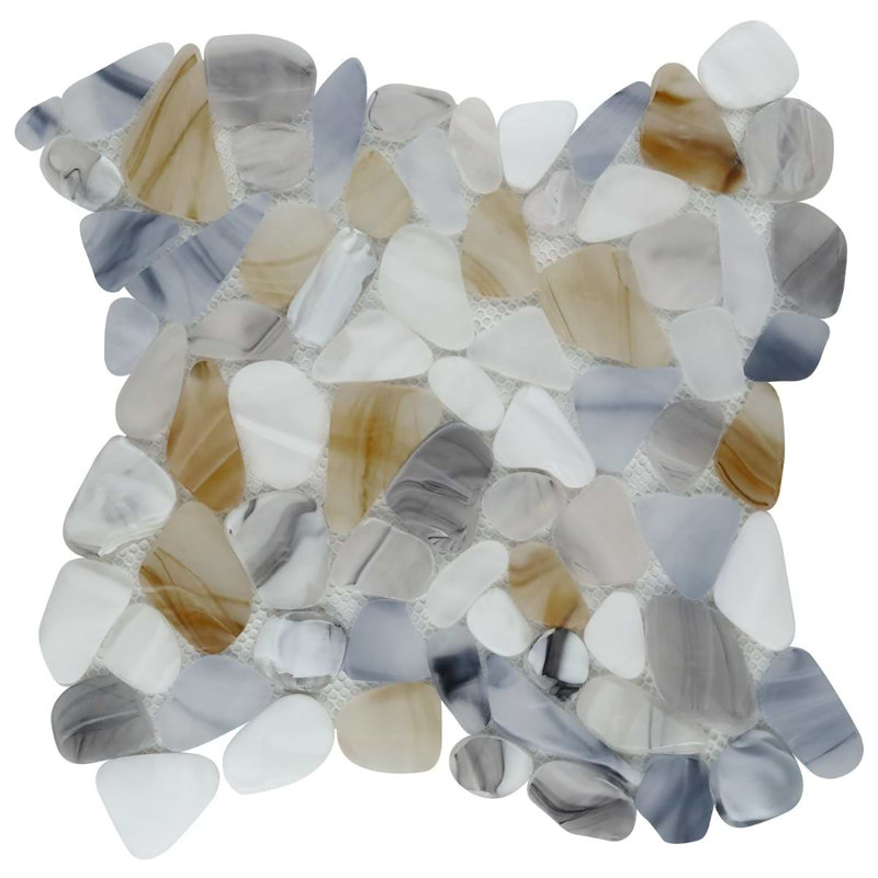 Riverglass 12x12 Frosted Glass Mosaic Tile