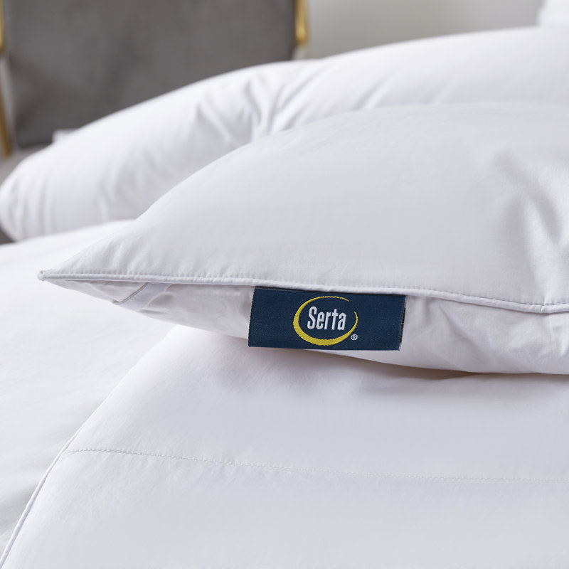 Full White Cotton Sateen Down Bedspread