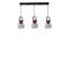 Élégant lustre en métal avec capuchon en verre, hauteur réglable, 5,9 po x 5,1 po | Finition grise, noyer et noire, plaque de base: 21,7 po x 2,4 po x 1,2 po | 3 x douilles E27 de 40 W maximum, pour la salle à manger et les espaces de vie, solution d'éclairage élégante-801530856-801530857-801530860