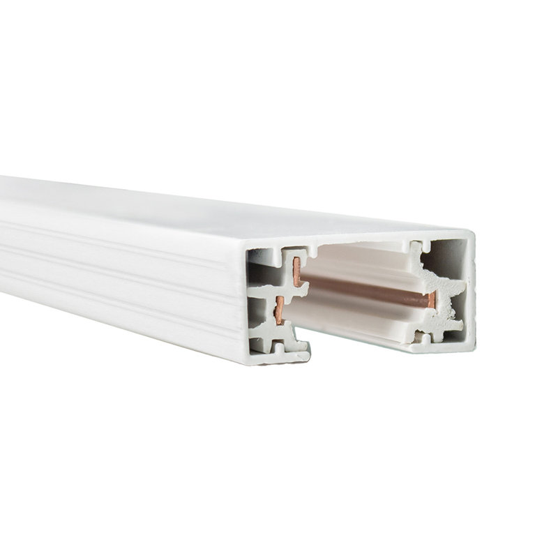 120V Single Circuit H Track Section, White, 0.75" H x 94.25" W x 1.375" D, Halo