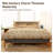 Mid-Century Modern Upholstered Platform Bed Frame with Padded Headboard, Solid Rubberwood – King-1303522900
