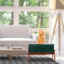 Tabouret en bois rembourré Mid Century-296692395