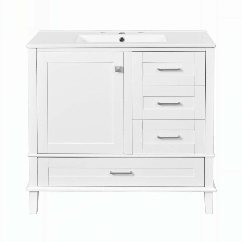 Meuble-lavabo moderne avec matériaux de qualité supérieure et options de rangement polyvalentes, Blanc