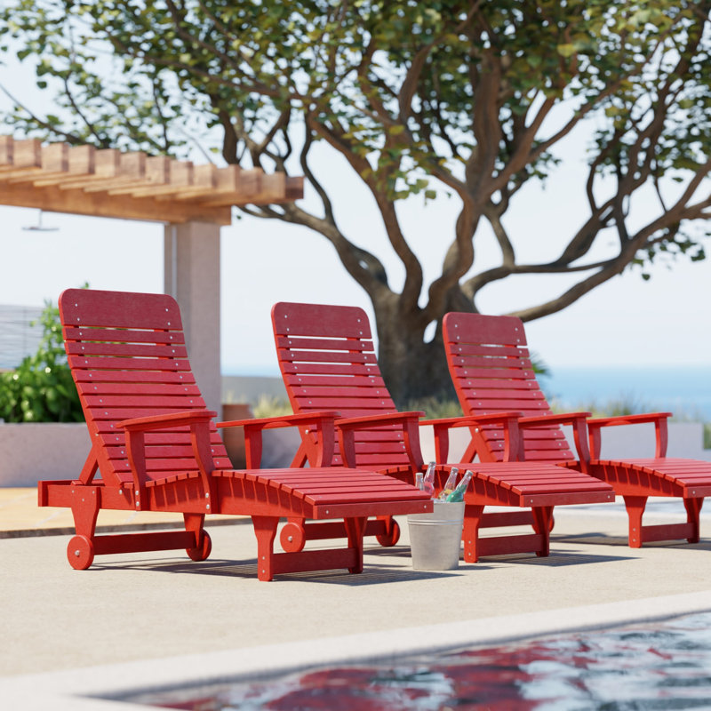 Signature Reclining Chaise Lounge, Cardinal Red