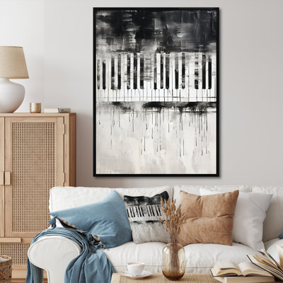«Piano Keys Tranquility Midnight Black» sur toile