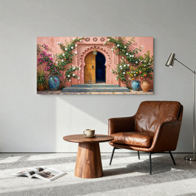 Ensemble de 1 tableau sur toile représentant une porte marocaine