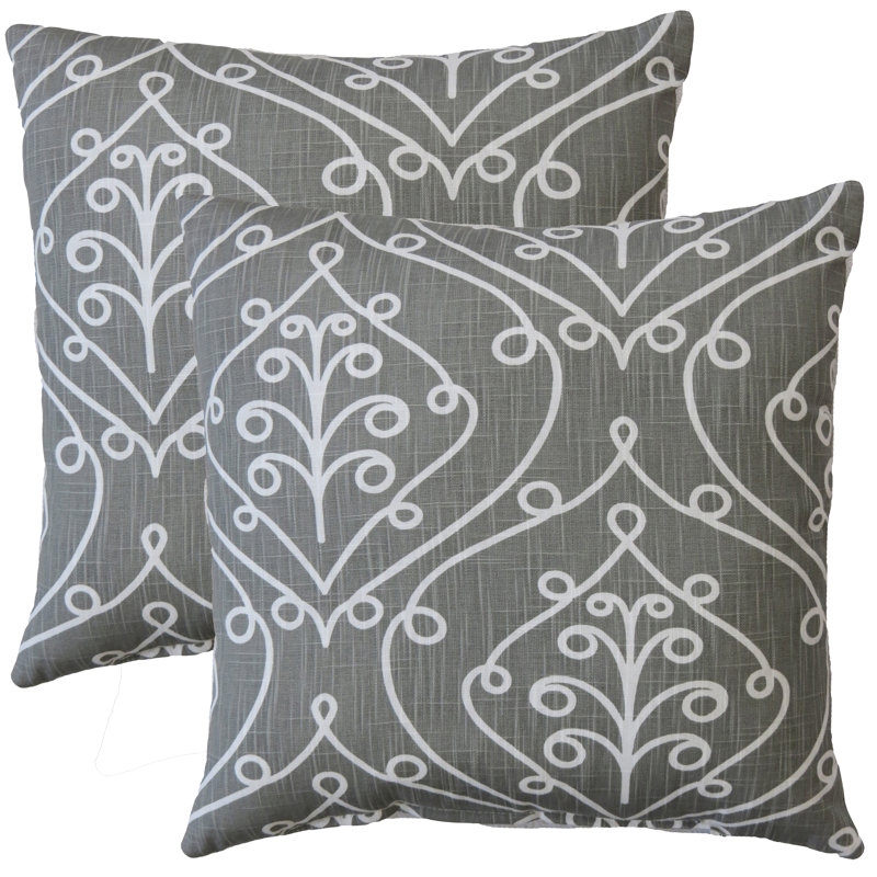 Roseau Damask Reversible Throw Pillow