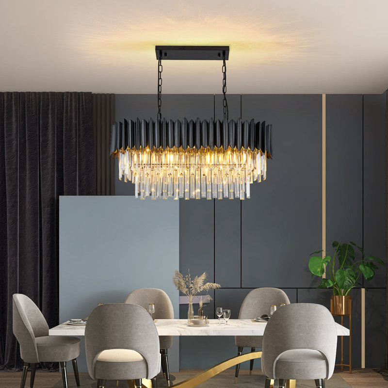 Black Modern Crystal Chandelier