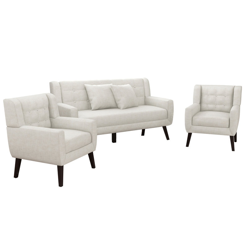 Jaqueze 3 Piece Sofa Set, Beige