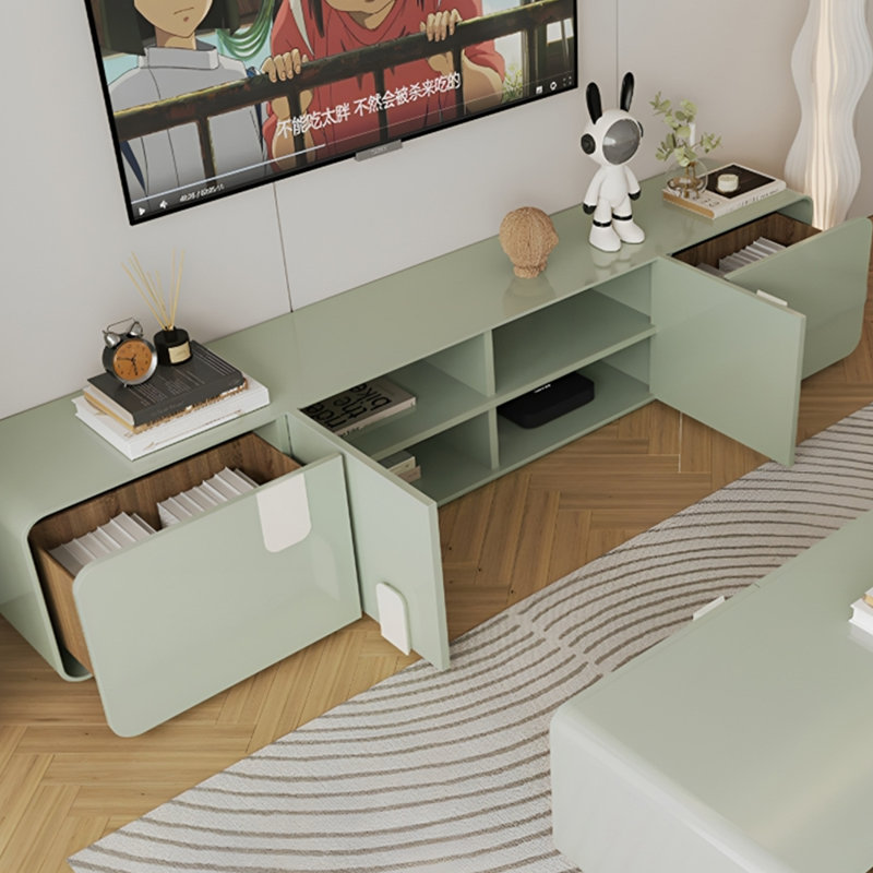Meuble télé vert de style moderne, 86.61''