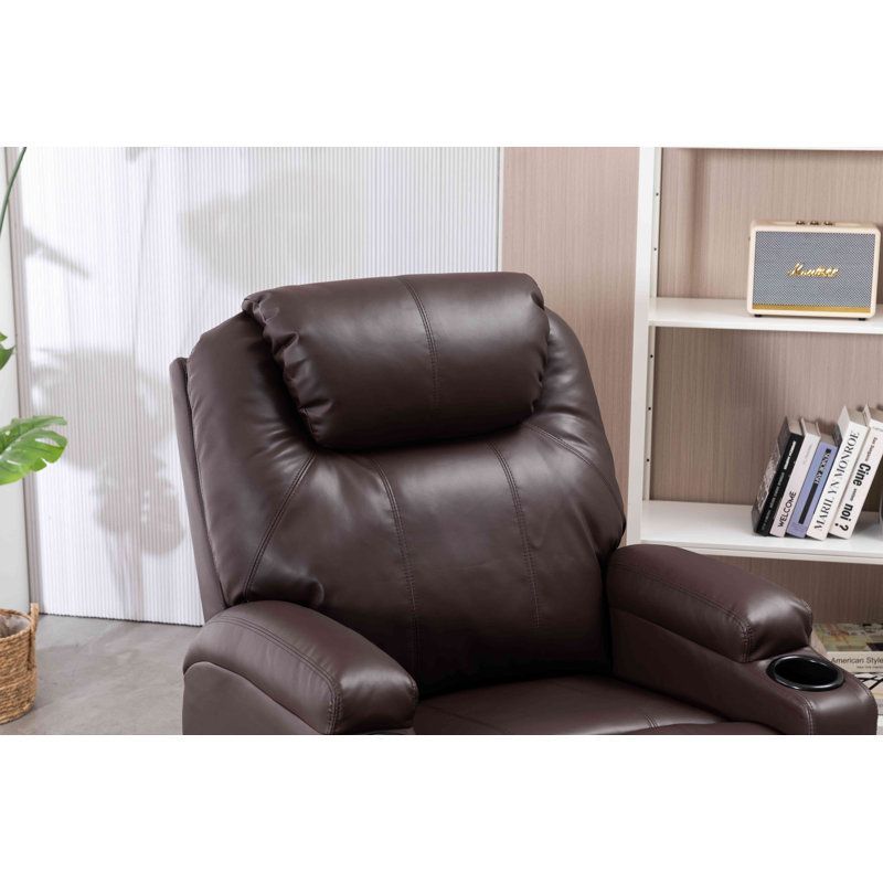 Fauteuil inclinable électrique en cuir Jesseca, Similicuir brun foncé