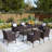 Carli 6 - Person Patio Dining Set with Extendable Rectangular Table , Cushions Included