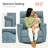 Swivel Glider Power Recliner Nursery Chair with Adjustable Headrest and Nightlight, Fabric Upholstered-485184387
